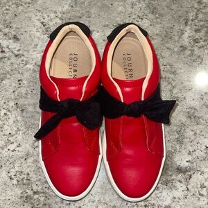 Journee collection, red bow sneaker